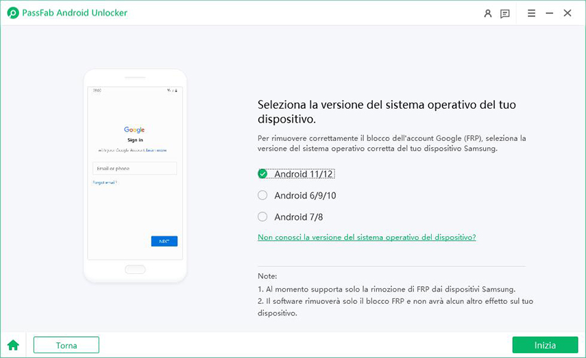 rimuovi il blocco FRP da Android