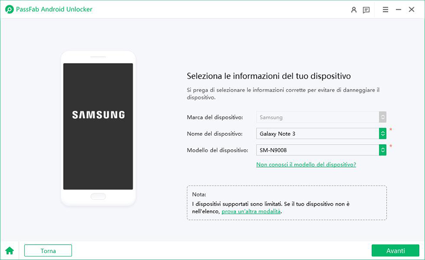 select device information