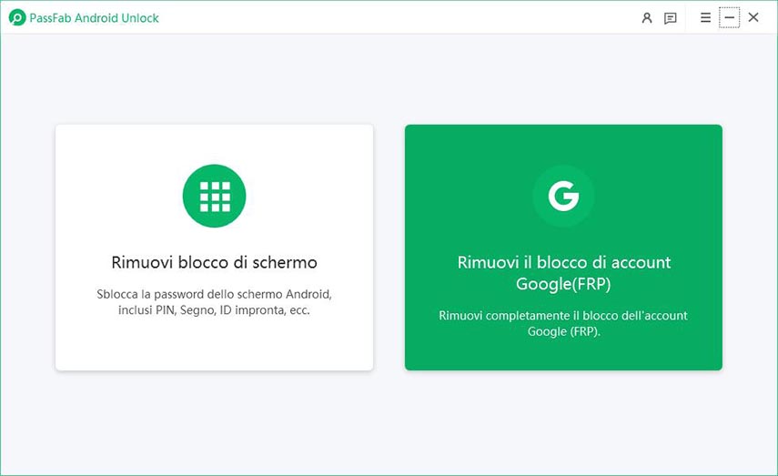 fare clic su Rimuovi la funzione di blocco di Google in Passfab Android Unlock