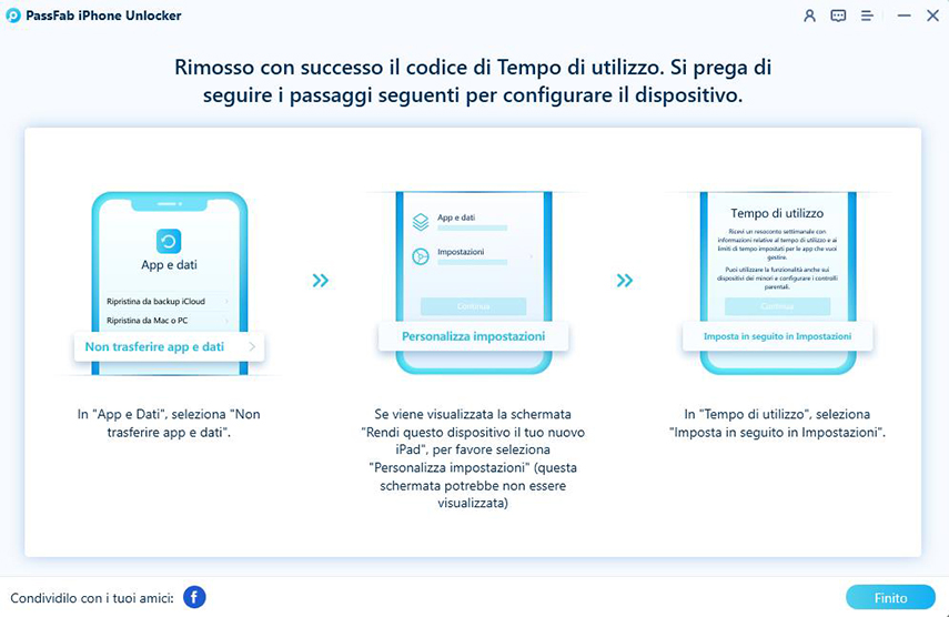 bypassare con successo il codice di accesso del Tempo di Utilizzo in PassFab iPhone Unlock