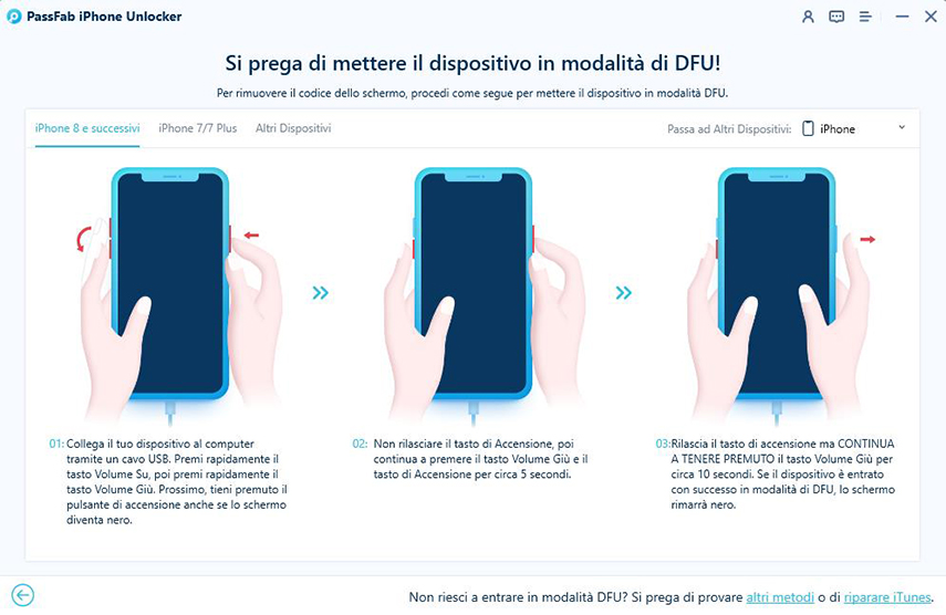 Come sbloccare iPhone senza codice: modalità DFU