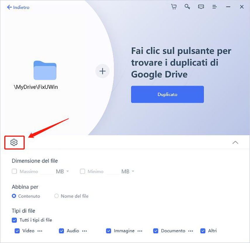 impostazione di scansione personalizzata