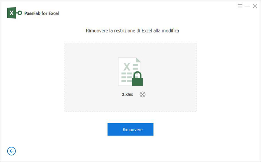 Rimozione password excel con passfab per excel