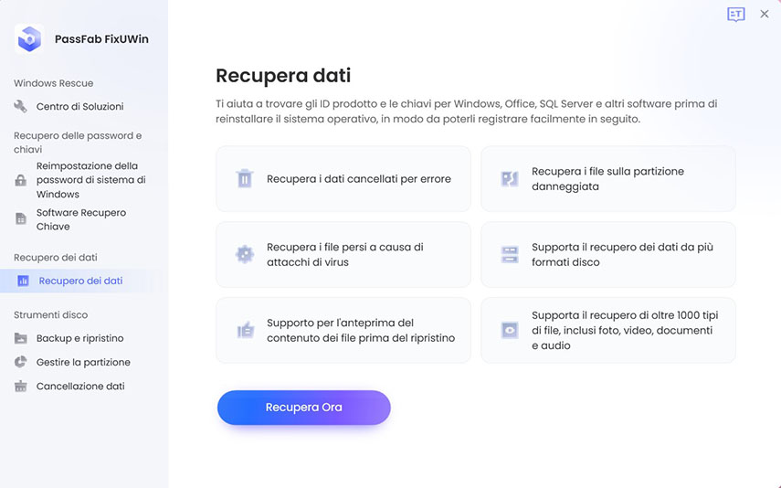 recuperare dati cancellati