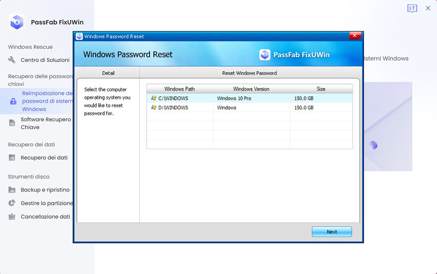 password pc dimenticata