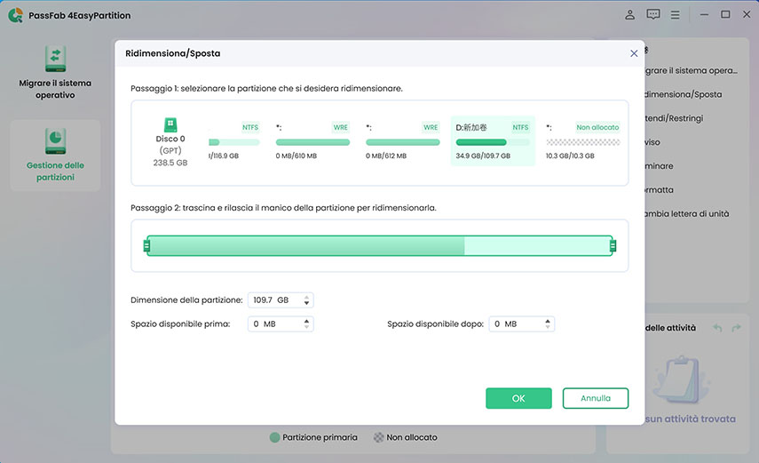 Estendere il disco C senza formattare con PassFab 4EasyPartition