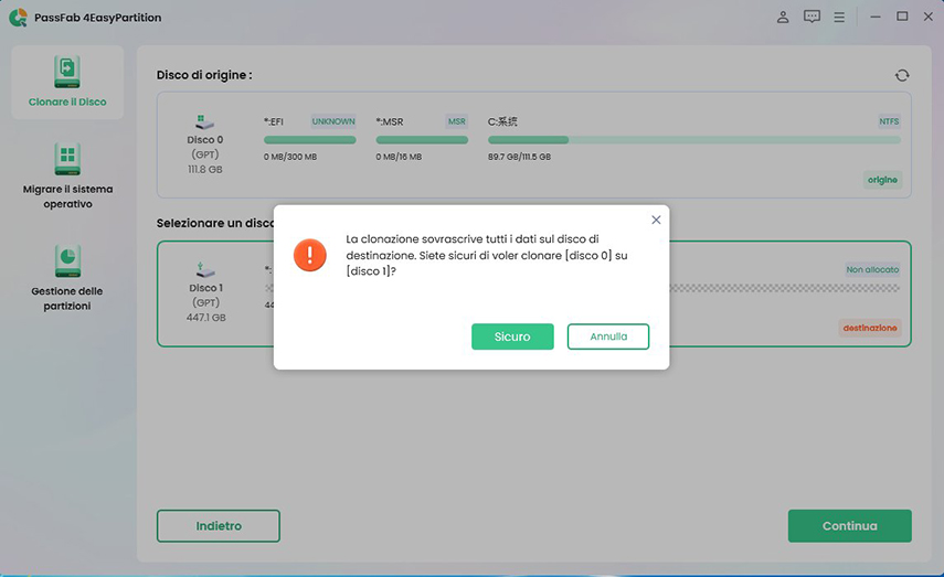 Estendi lo spazio su disco c con PassFab 4EasyPartition