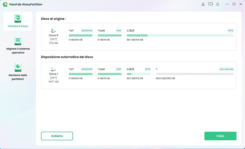 Estendi lo spazio su disco c con PassFab 4EasyPartition