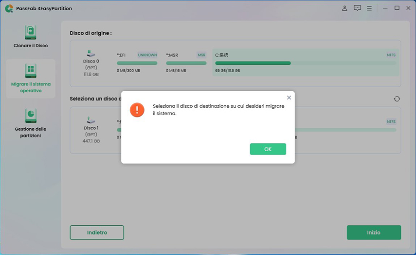 eseguire la migrazione del sistema