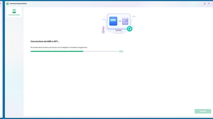 Converti MBR in GPT