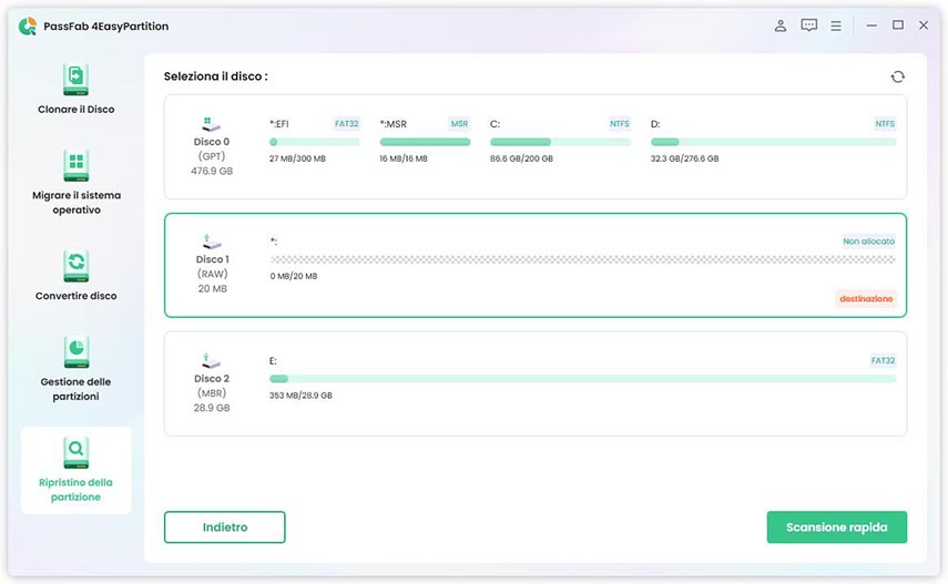 recuperare la partizione