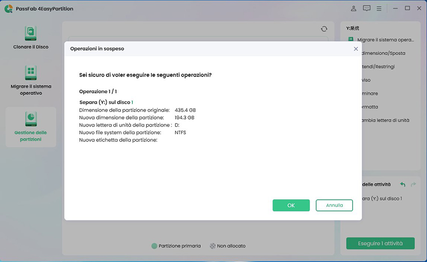 Estendi l'unità C senza formattare con PassFab 4EasyPartition