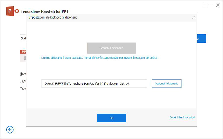 add customized dictionary in passfab for ppt