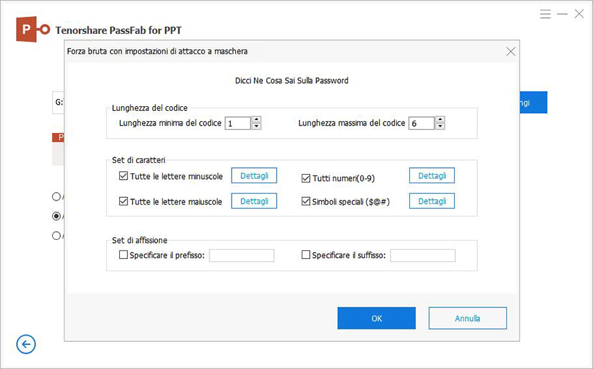brute force mask attack settings in passfab for ppt