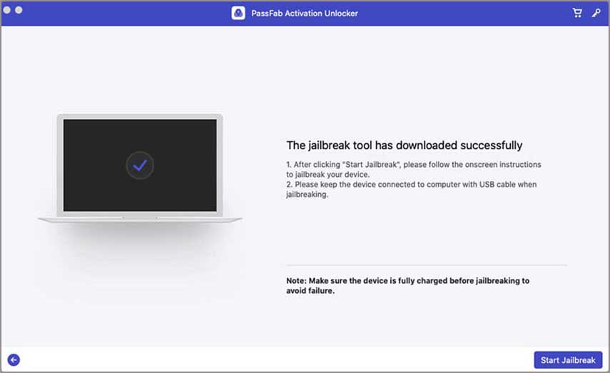 Bypass iCloud con Activation Unlocker. Avvio Jailbreak