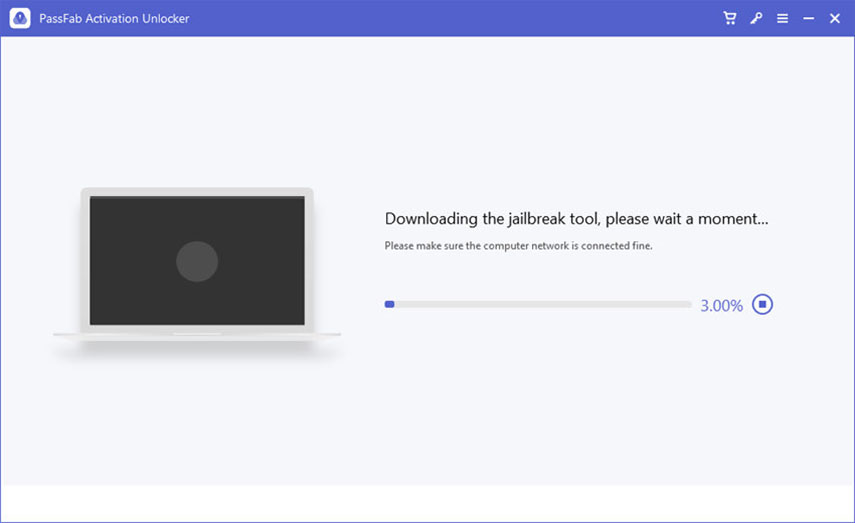 iPhone bloccato durante aggiornamento. Scarica il software jailbreak per utilizzarlo con PassFab Activation Unlocker su Windows