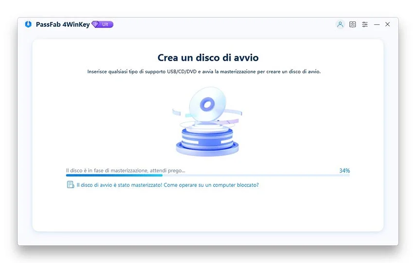 ripristino della password di Windows 10 -unità di ripristino di 4WinKey