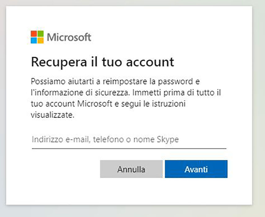 Impossibile accedere a Windows