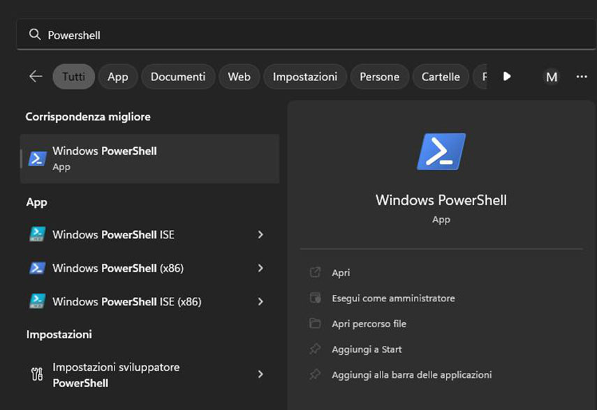 cambia password terminale