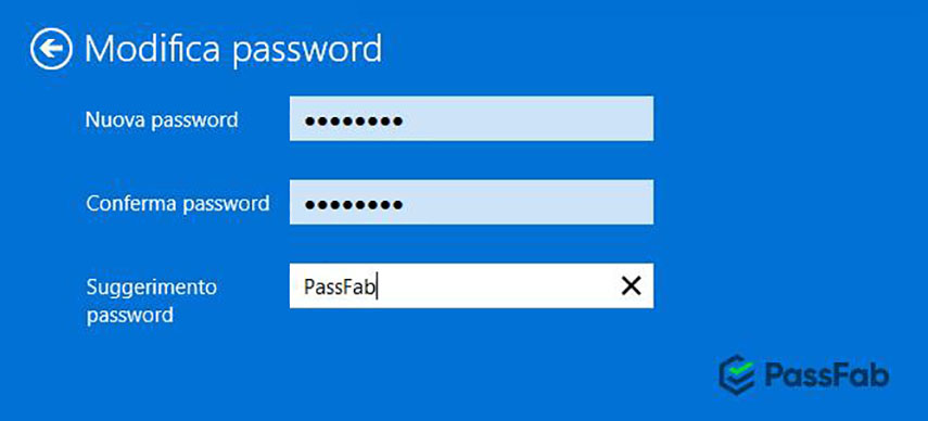 conferma password