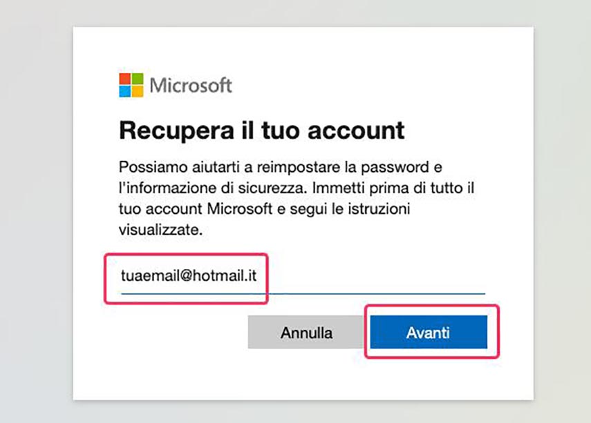 come sbloccare il computer con account Microsoft
