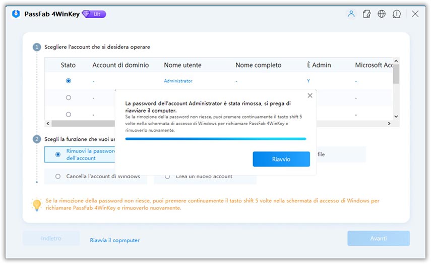 dimenticato password amministratore windows 7