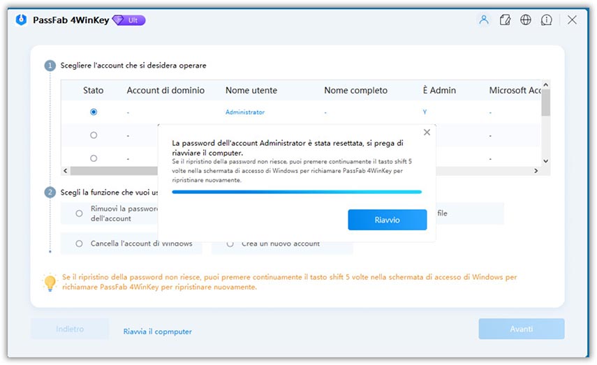ripristinare correttamente la password di Windows passfab 4winkey guide