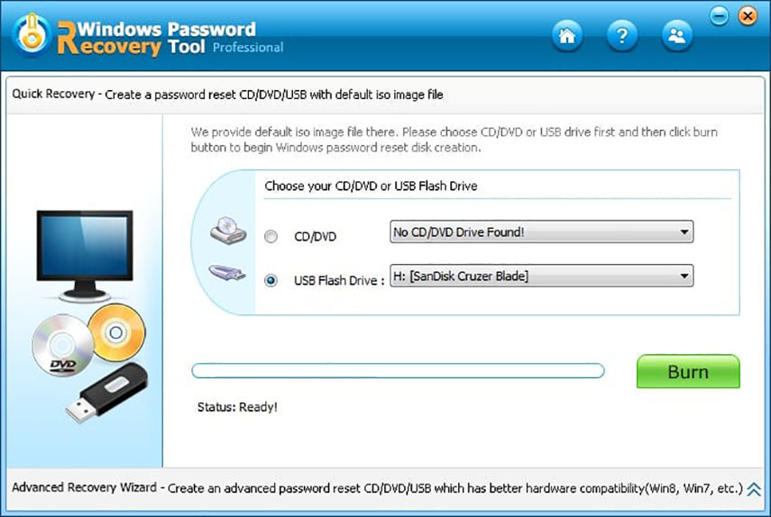  rimuovere password windows 7 con Windows Password Recovery Tool