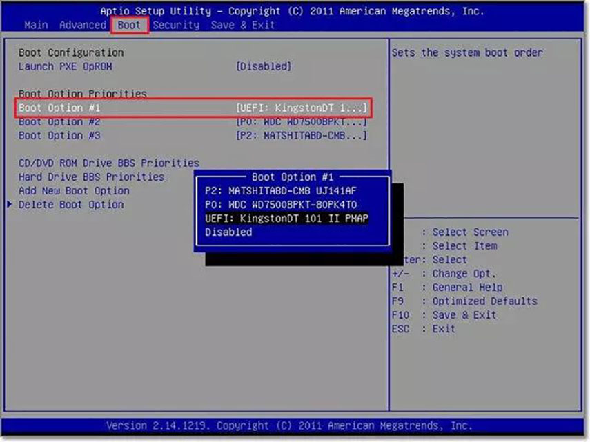 Utilizza PassFab 4WinKey per recuperare la Password PC dimenticata su Windows 7. Seleziona UEFI e USB.