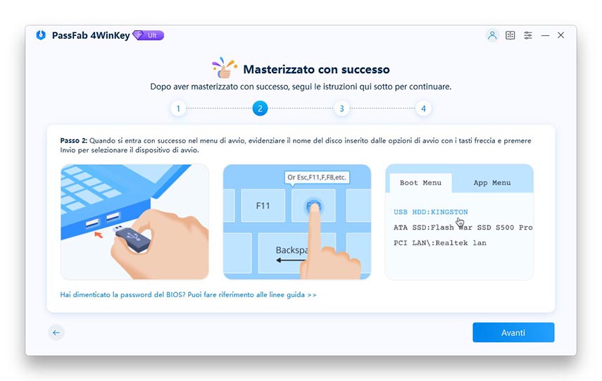 passaggio 2 guida passfab 4winkey