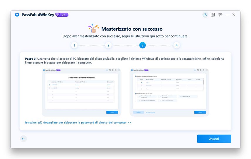 passaggio 3 guida passfab 4winkey