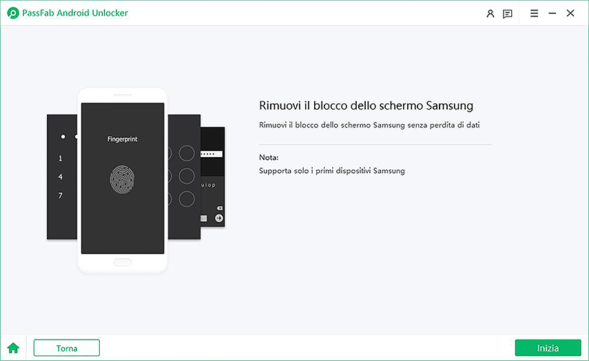 Come sbloccare un telefono senza sapere la password. Clicca inizia.