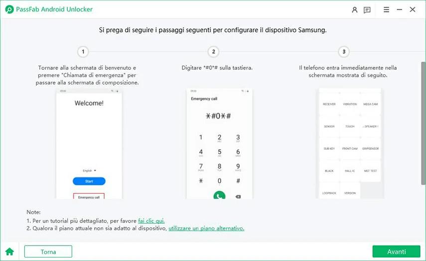 resettare telefono android bloccato modalità test