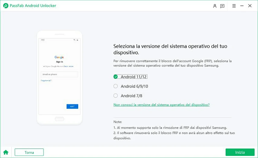 resettare FRP di google