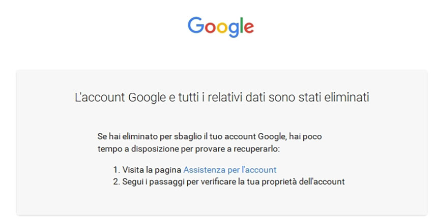 rimuovere account google da android