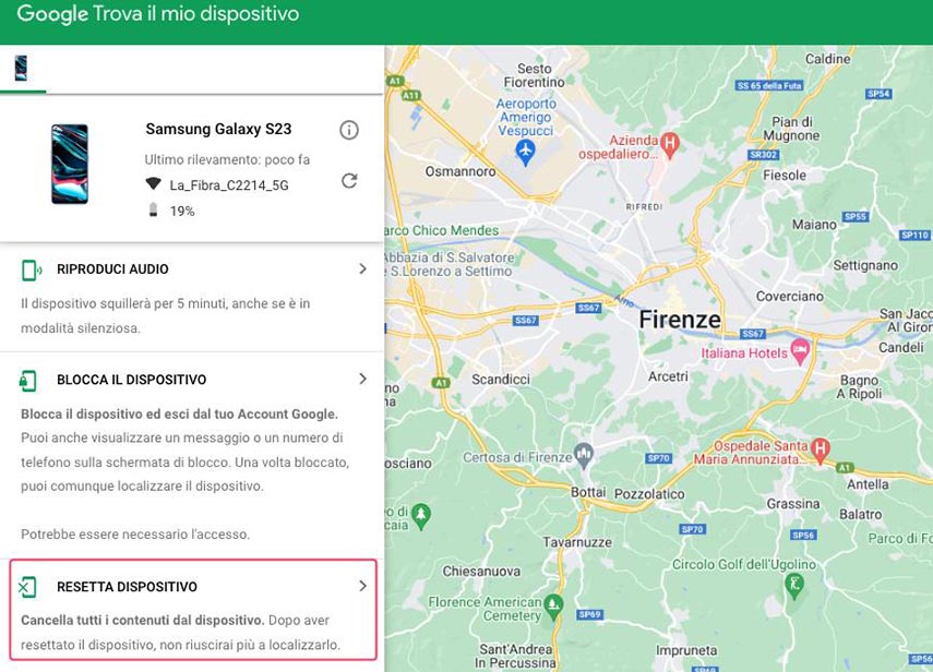 sbloccare il telefono con google trova il mio telefono