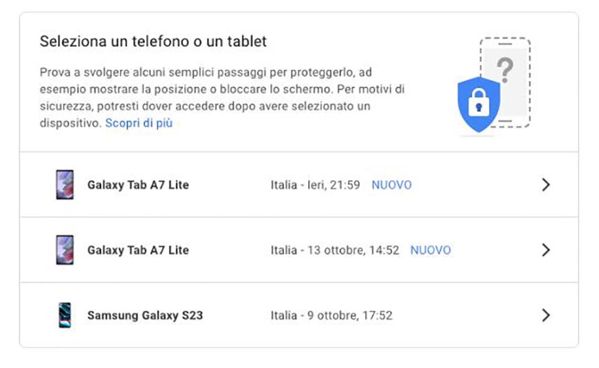 sbloccare telefono Android protetto da password con Google