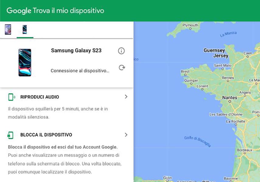 sbloccare telefono Android protetto da password con Trova il mio dispositivo