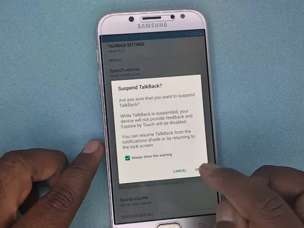 come bypassare l'account google samsung senza pc tramite talkback-3