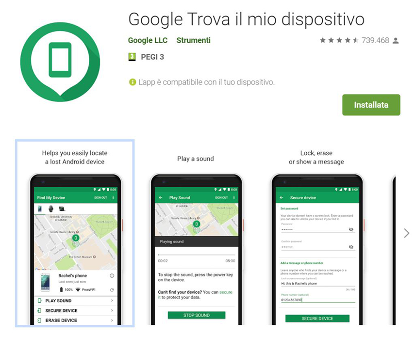 trova il mio dispositivo