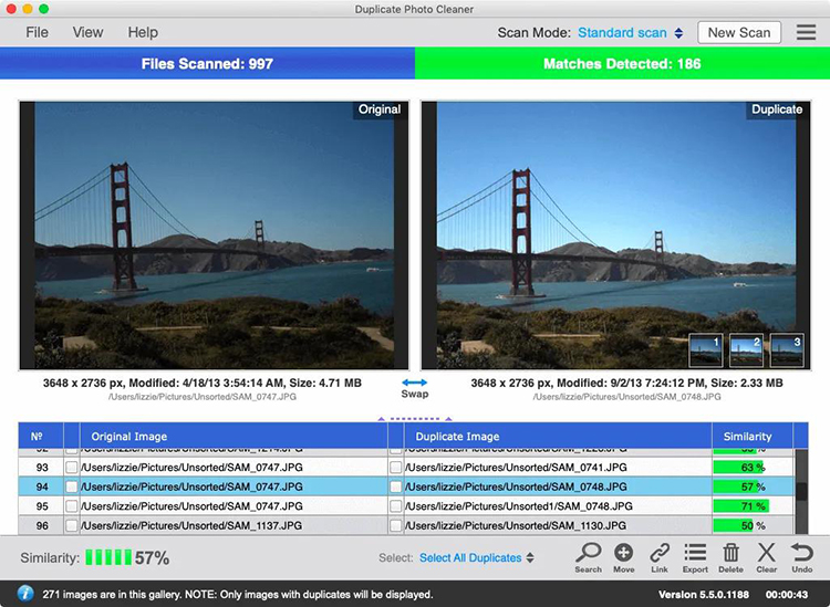 Ricerca immagini simili con Duplicate Photo Cleaner.