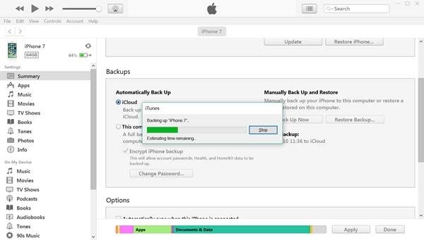 encrypting itunes backup