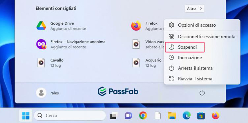 Come mettere in stand-by il PC