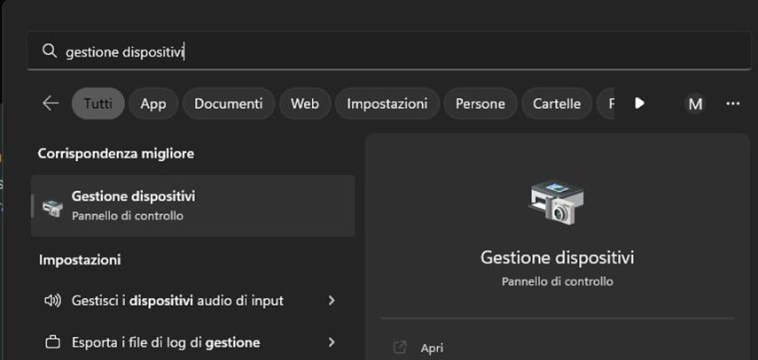 apri Gestione dispositivi