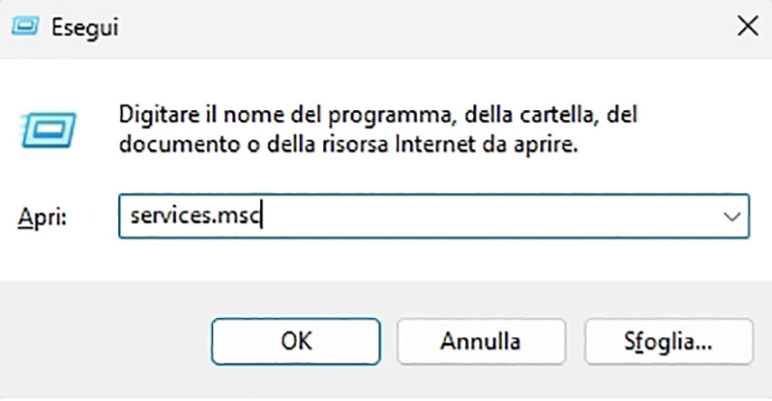 digitare servizi msc