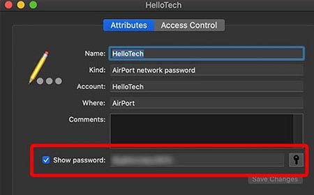 mostra password wifi mac