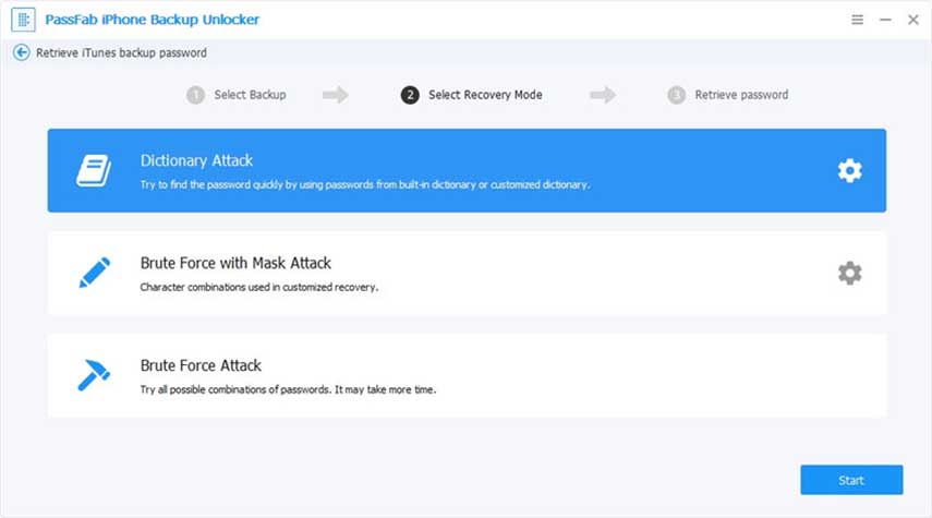 Password backup iPhone. Attacco dizionario