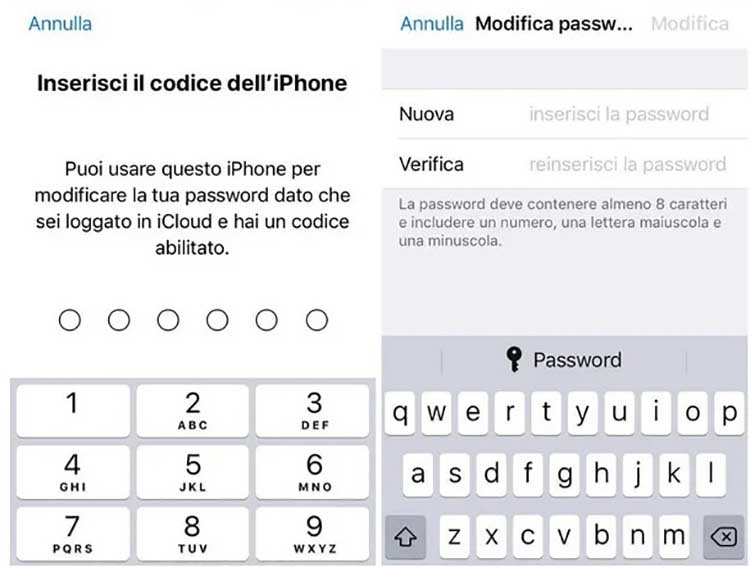 Password backup iPhone. Resettare password backup da iCloud