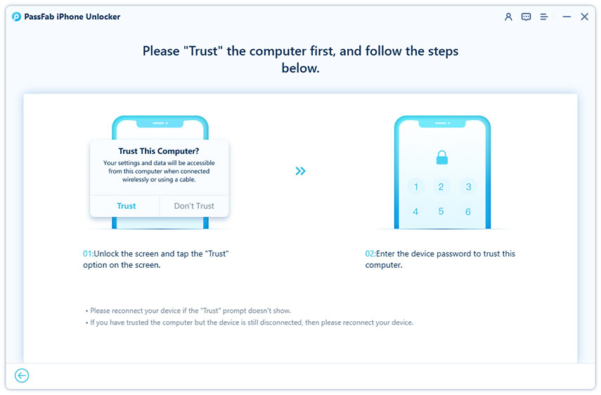 Riavvia il telefono senza codice. Associa i dispositivi con PassFab iPhone Unlocker