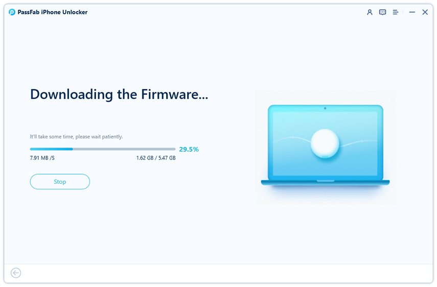 come sbloccare iPhone con iPhone Unlocker. Attendi il download